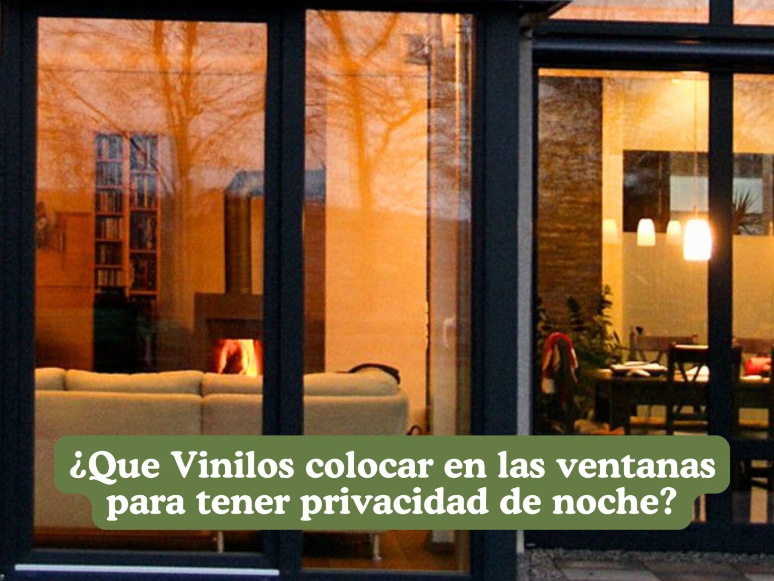 vinilo privacidad ventana noche